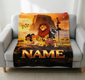 Lion King Pride Rock Sunset Blanket Soft Throw Custom Name Fan Birthday Gift