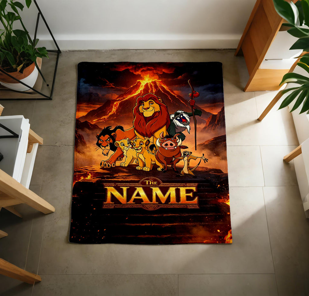 Personalized Lion King Volcano Blanket Soft Throw Custom Name Child Keepsake Present