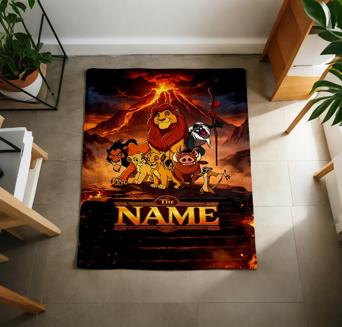 Personalized Lion King Volcano Blanket Soft Throw Custom Name Child Keepsake Present