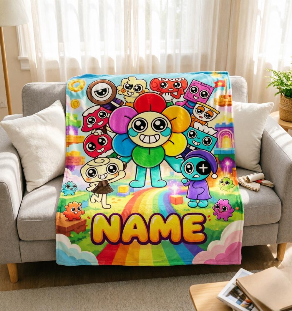 Custom Name Dandy's World Blanket Soft Throw, Game Character Youth Gift
