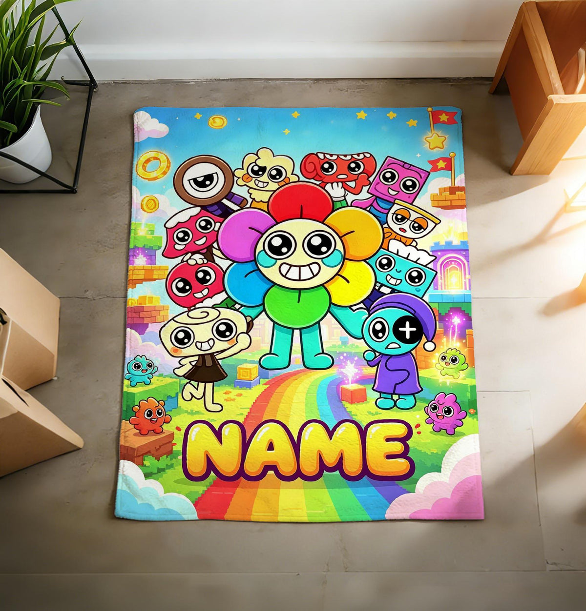Custom Name Dandy's World Blanket Soft Throw, Game Character Youth Gift