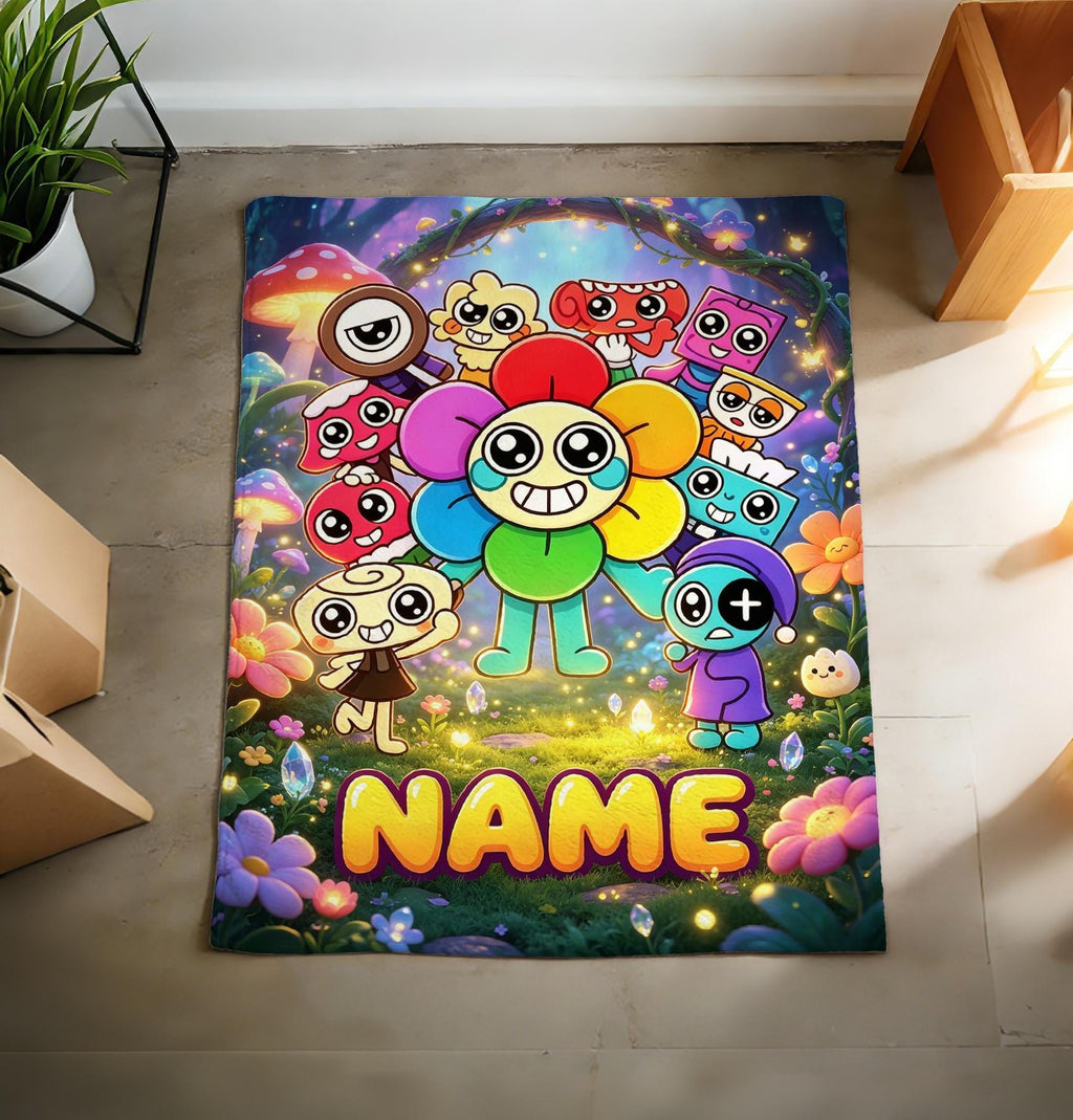 Custom Name Dandy's World Blanket Soft Throw, Cartoon Character Kid Surprise Gift