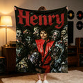 Personalized Music Fan Blanket, Custom Name Throw Blanket, Singer Inspired Gift, Cozy Fleece Blanket, Room Decor