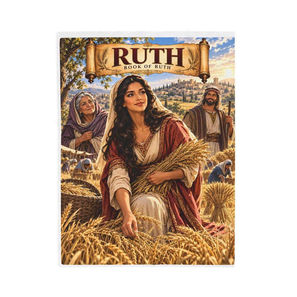 Ruth Bible Story Blanket | Christian Girl Gift, Faithful Hero Illustration