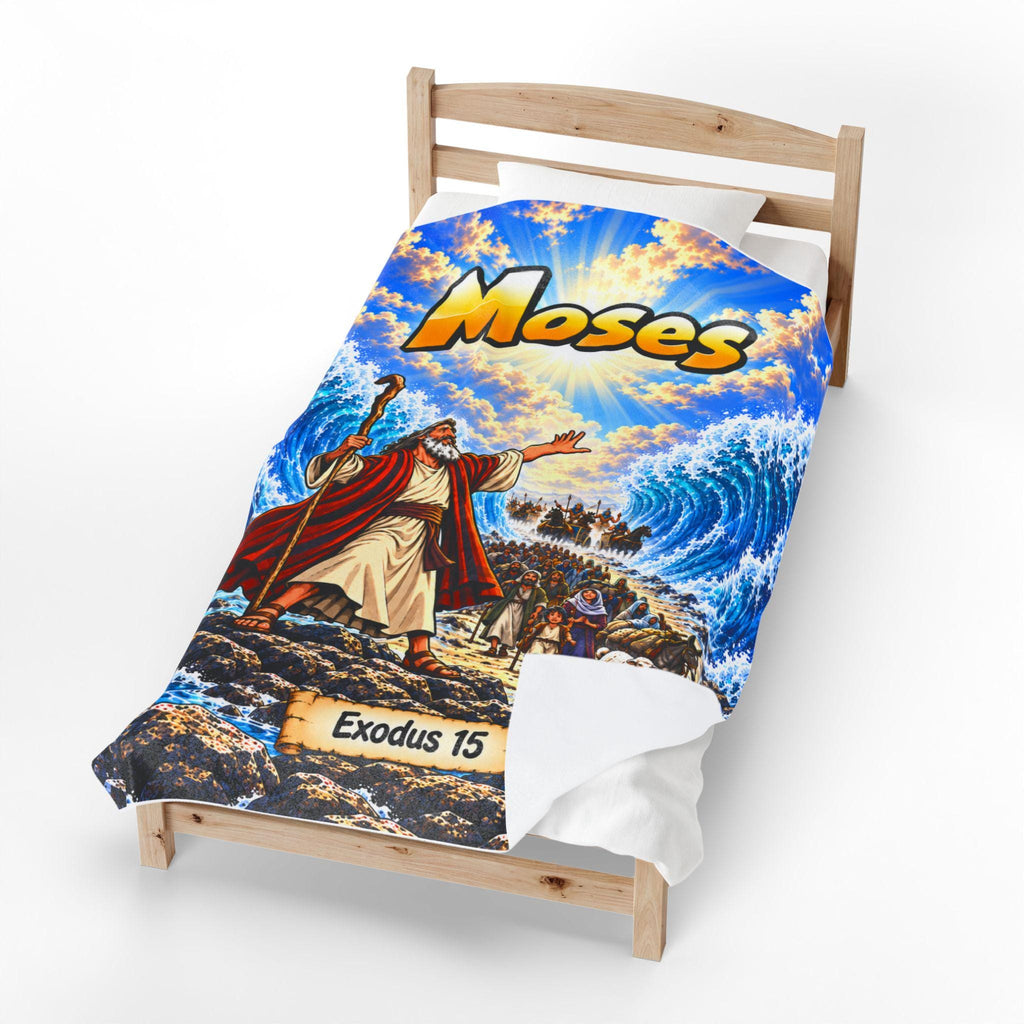 Moses Red Sea Bible Story Blanket | Exodus 14 Comic Art