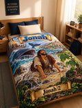 Jonah Bible Story Velveteen Plush Blanket | Jonah 2 Illustration