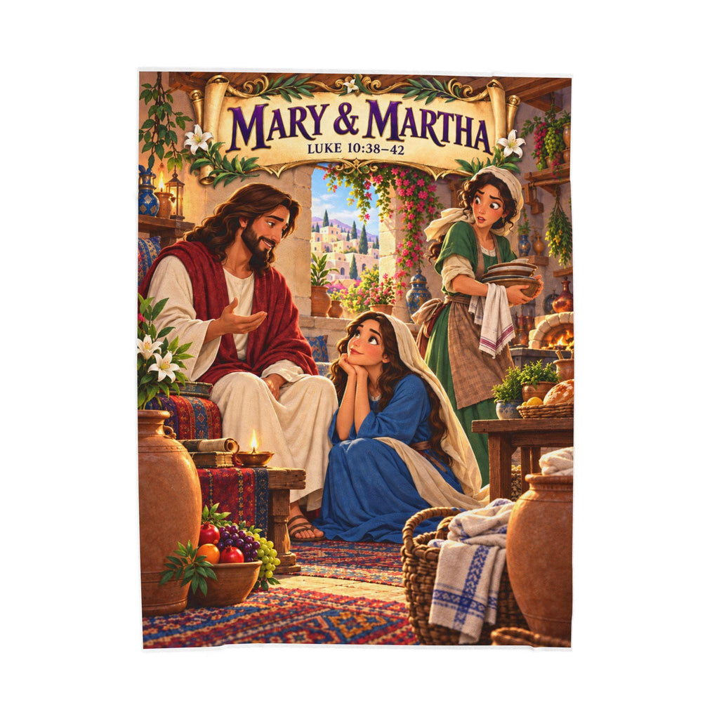 Mary and Martha Bible Story Blanket | Luke 10 Christian Kids Gift