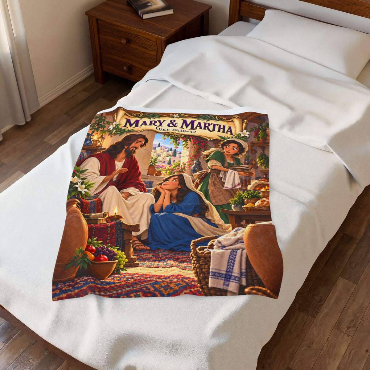 Mary and Martha Bible Story Blanket | Luke 10 Christian Kids Gift