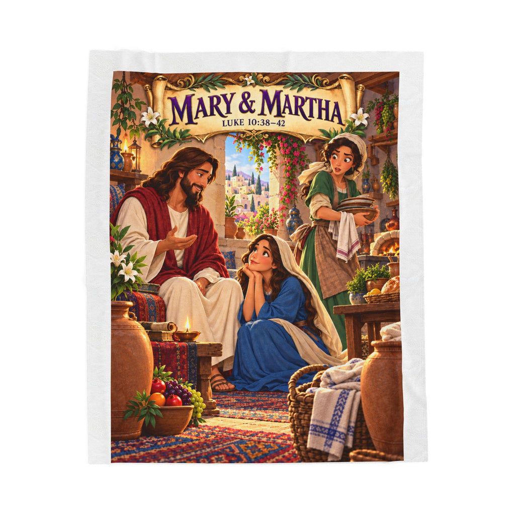 Mary and Martha Bible Story Blanket | Luke 10 Christian Kids Gift