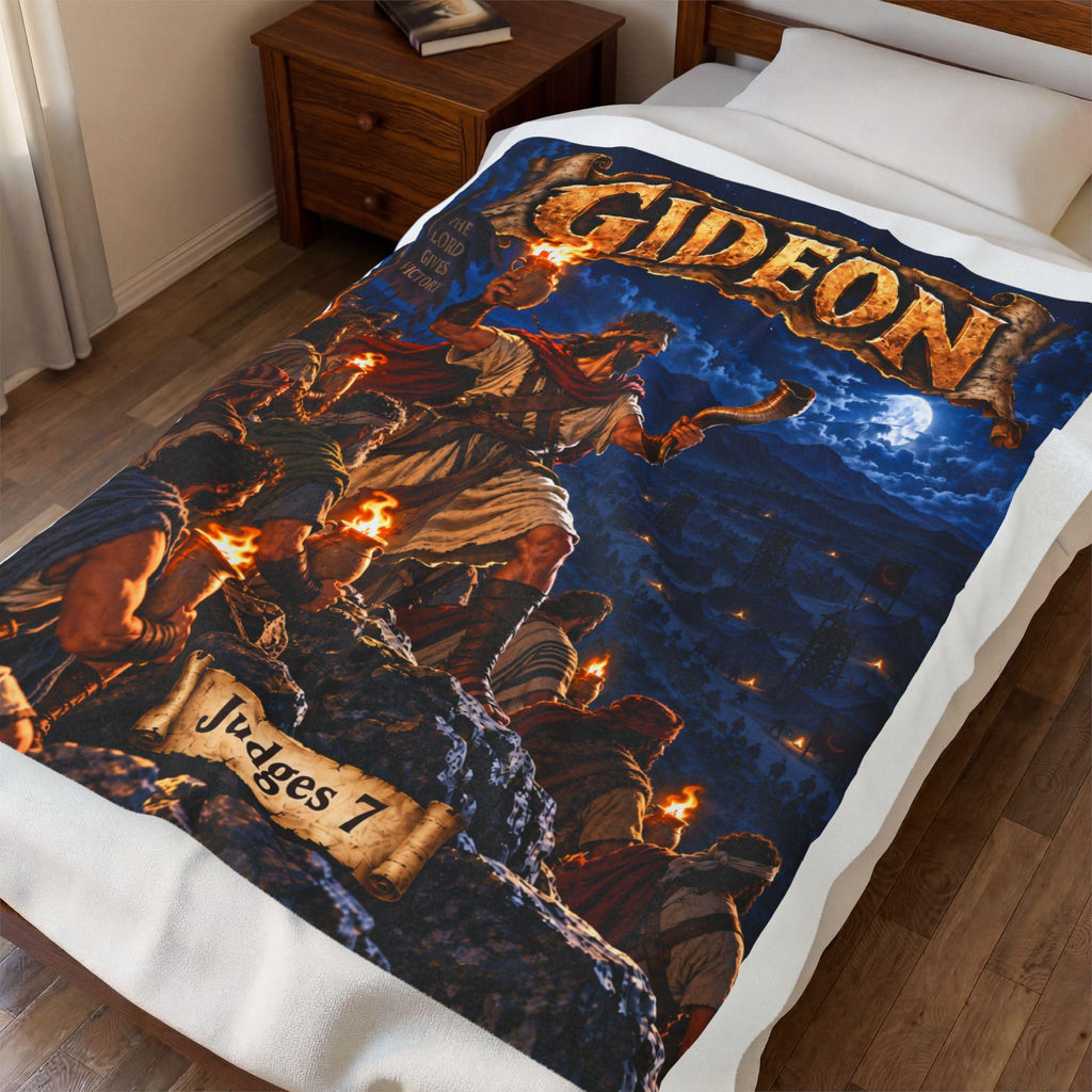 Gideon Bible Hero Blanket | Judges 7 Comic-Style Design