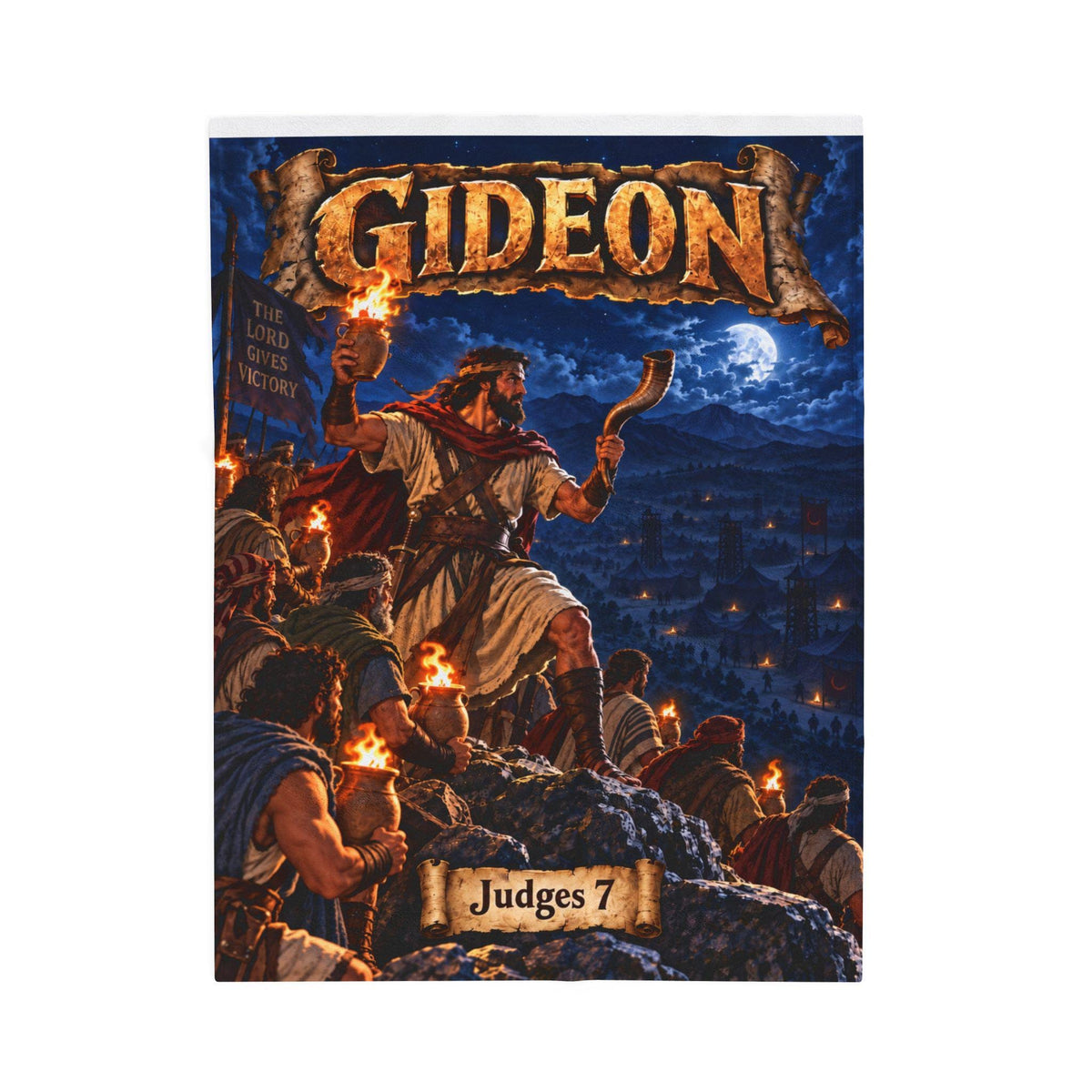 Gideon Bible Hero Blanket | Judges 7 Comic-Style Design