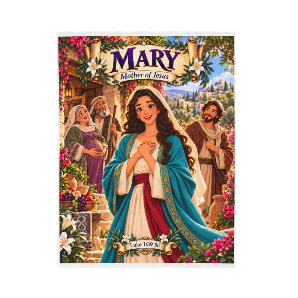 Mary Mother of Jesus Bible Blanket | Luke 1 Christian Story, Faith Decor