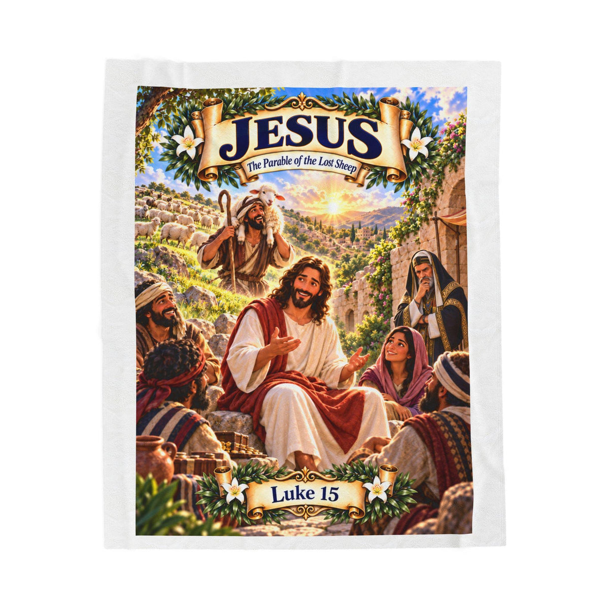 Jesus Lost Sheep Parable Blanket | Luke 15 Bible Story, Christian Kids Gift