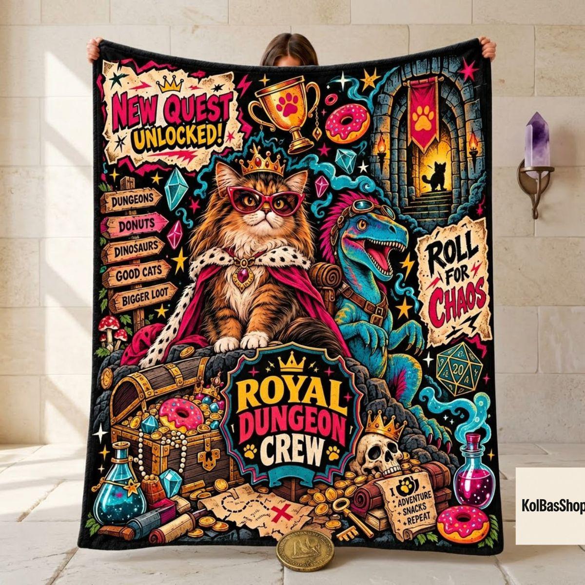 Fantasy Gamer Dungeon Crawler Carl Blanket, LitRPG Fantasy Throw, Gamer Book Lover Blanket, Cozy Geeky Reader Couch Blanket, Plush Nerd Gift