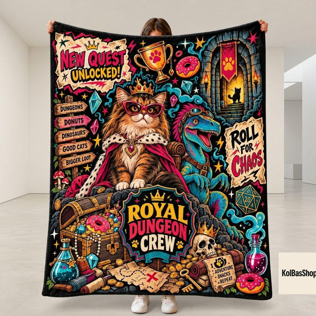 Fantasy Gamer Dungeon Crawler Carl Blanket, LitRPG Fantasy Throw, Gamer Book Lover Blanket, Cozy Geeky Reader Couch Blanket, Plush Nerd Gift