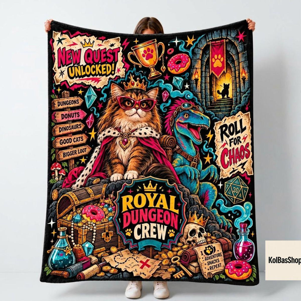 Fantasy Gamer Dungeon Crawler Carl Blanket, LitRPG Fantasy Throw, Gamer Book Lover Blanket, Cozy Geeky Reader Couch Blanket, Plush Nerd Gift