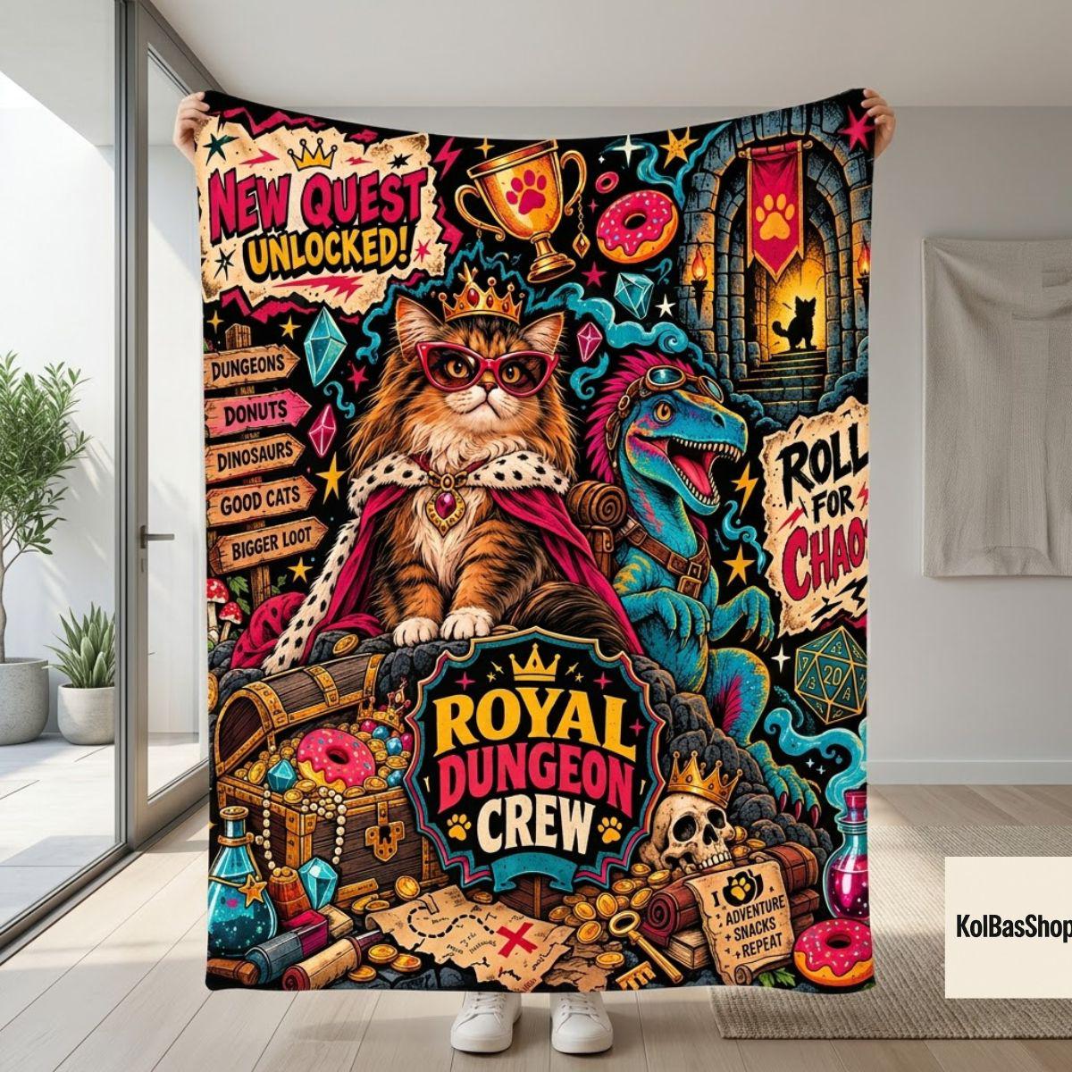 Fantasy Gamer Dungeon Crawler Carl Blanket, LitRPG Fantasy Throw, Gamer Book Lover Blanket, Cozy Geeky Reader Couch Blanket, Plush Nerd Gift
