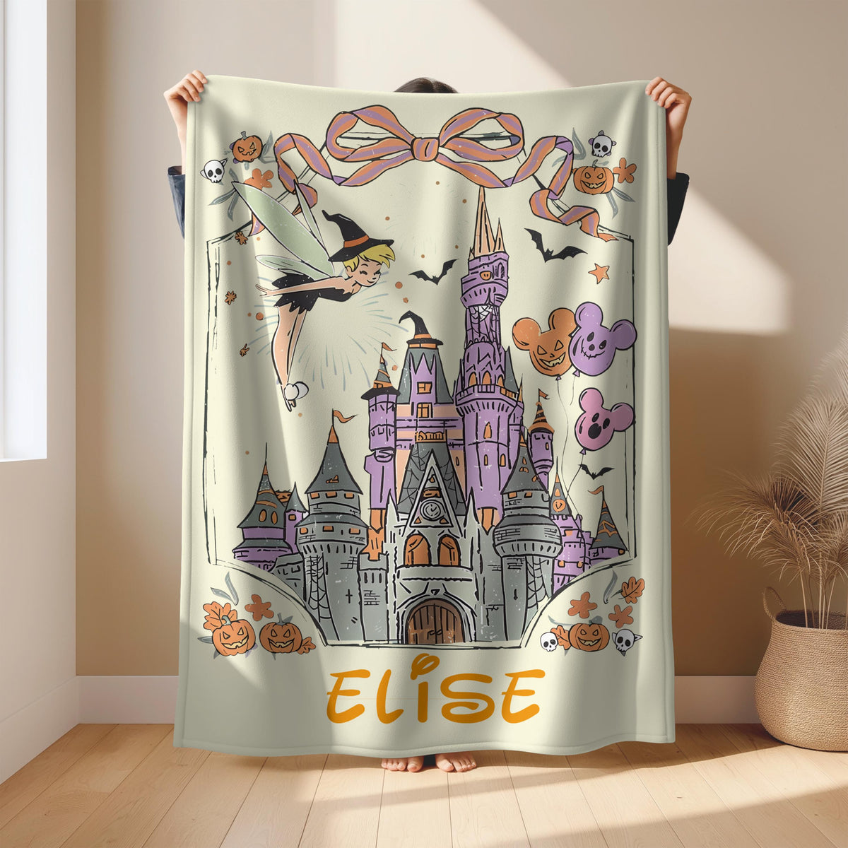 Halloween Blanket, Retro Cartoon Spooky Throw | Cozy Minky, Sherpa & Fleece | 30×40, 50×60, 60×80