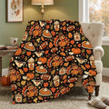 Thanksgiving Football Throw Blanket, Turkey Pumpkin Fleece Blanket, Fall Game Day Blanket, Cozy Autumn Home Decor, Holiday Family Gift