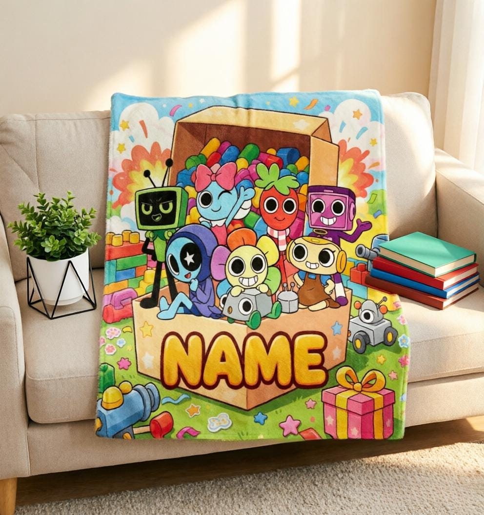 Personalized Dandy's World Blanket Soft Throw, Unique Kids Game Fan Birthday Gift