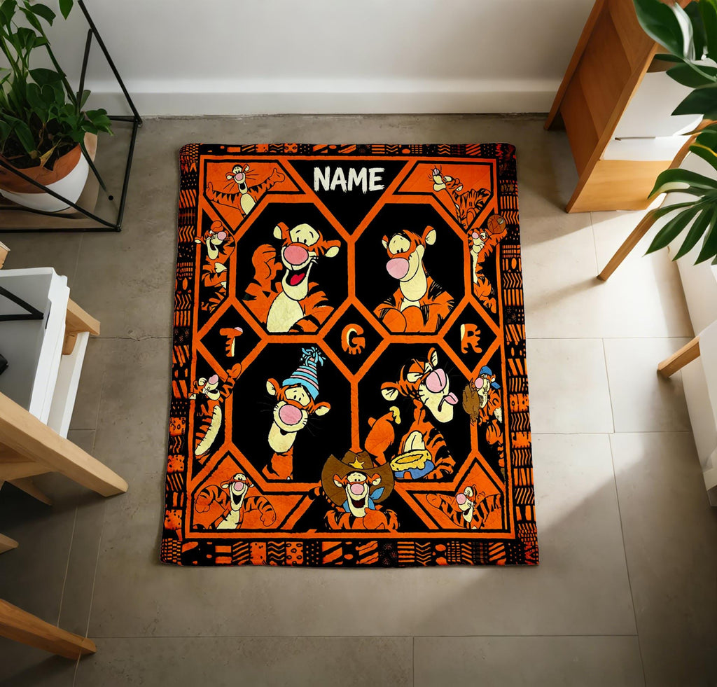 Tigger Blanket Soft Throw Customized Name Surprise Gift