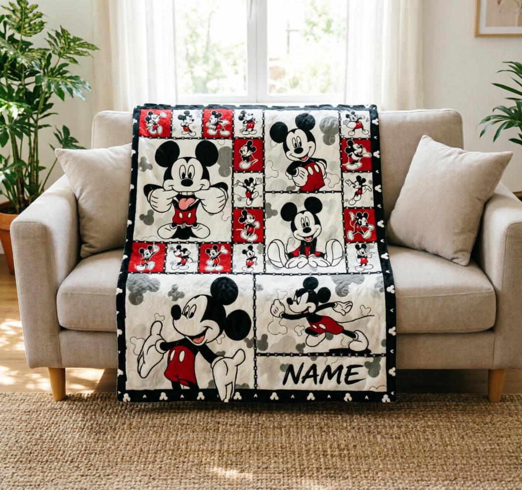 RetroMickey Blanket Soft Throw Personalized Name Special Present