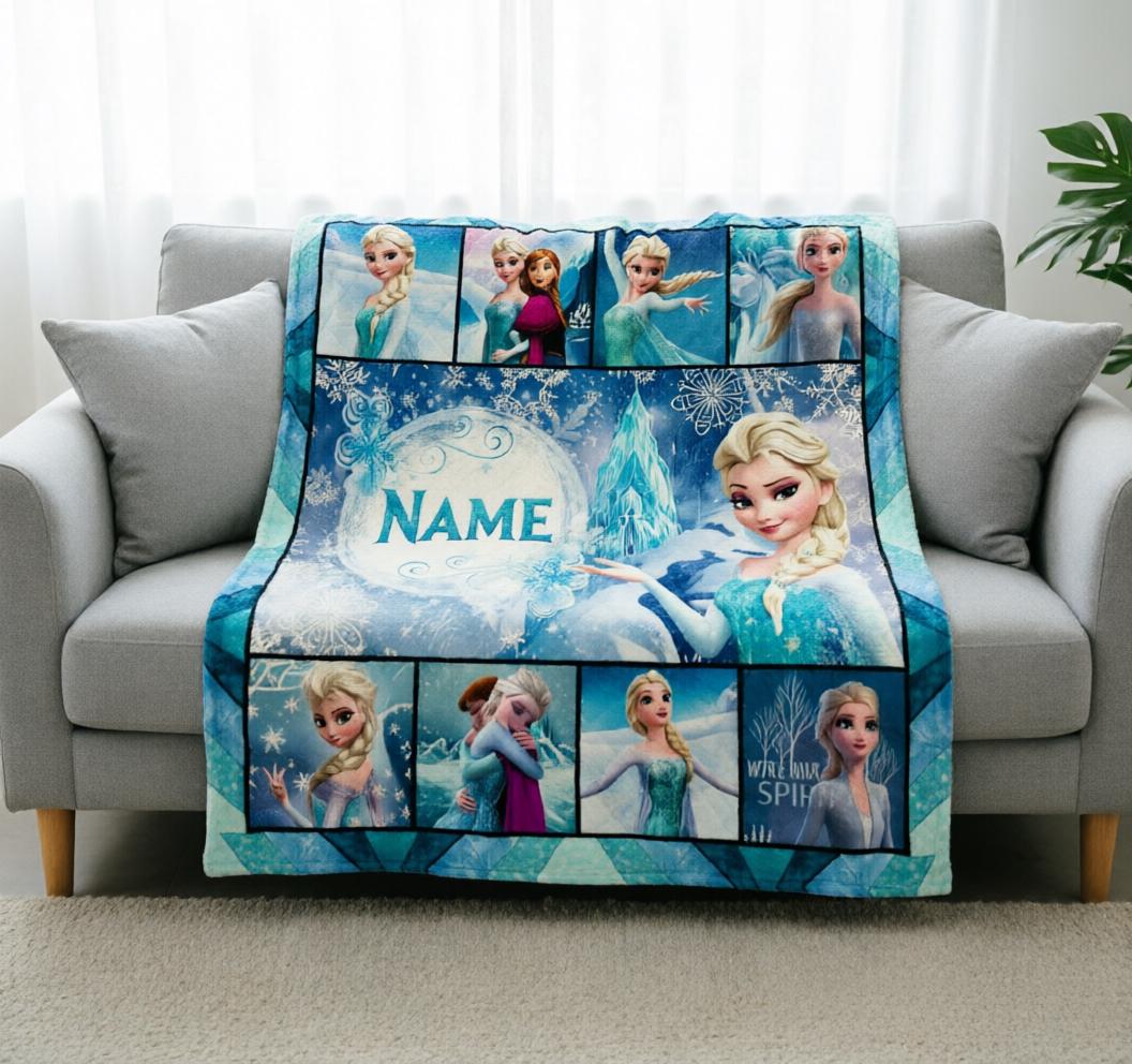 Frozen Blanket Soft Throw Personalized Name Treasured Present