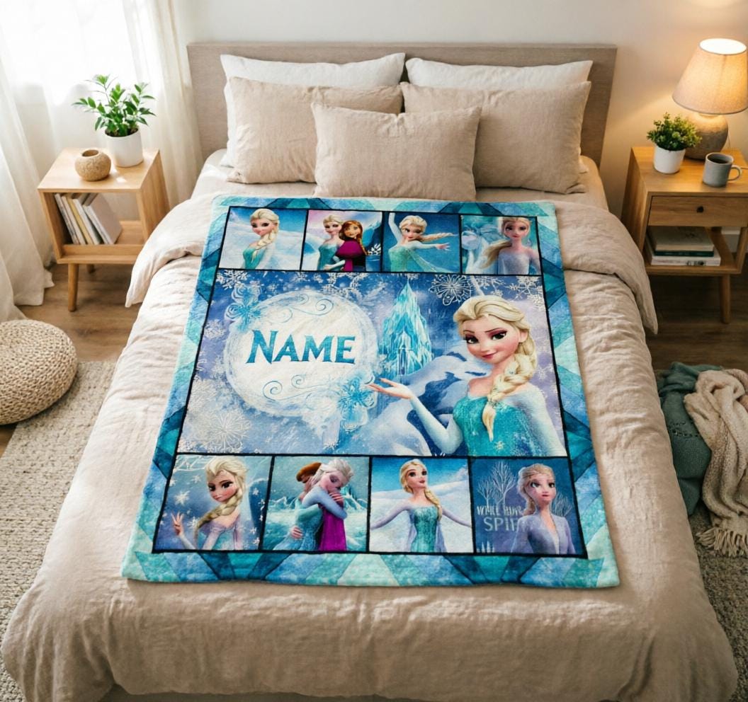 Frozen Blanket Soft Throw Personalized Name Treasured Present