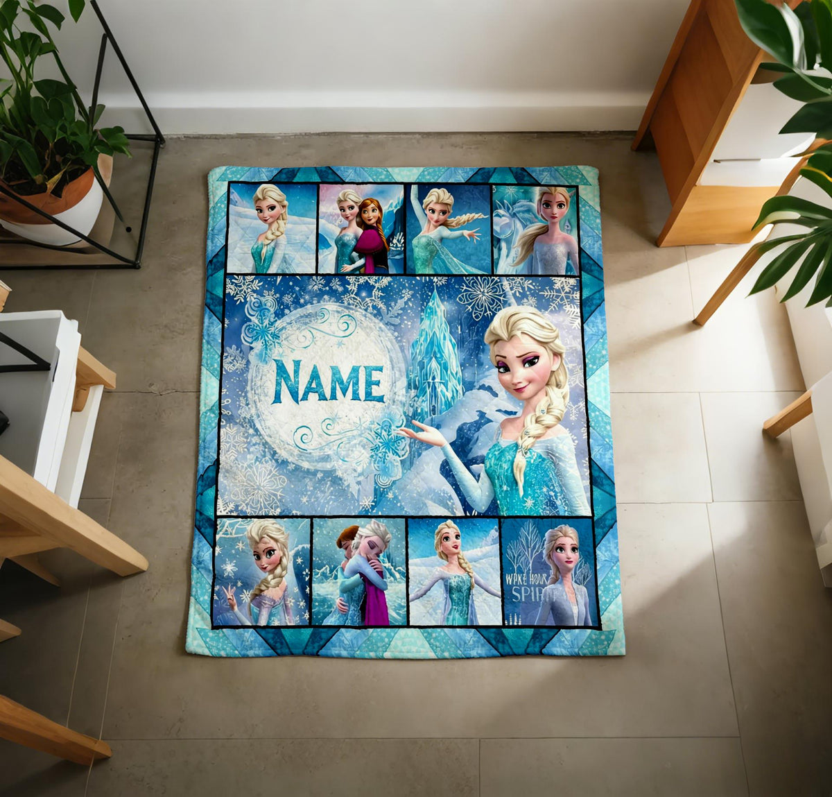 Frozen Blanket Soft Throw Personalized Name Treasured Present