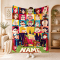 Young Adult Custom Name Blanket Soft Throw, Forest Mystery Cartoon Blanket Soft Throw