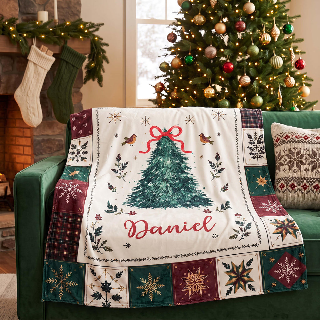 Personalized Christmas Blanket,Custom Cozy Holiday Throw Blanket, Holiday Gift