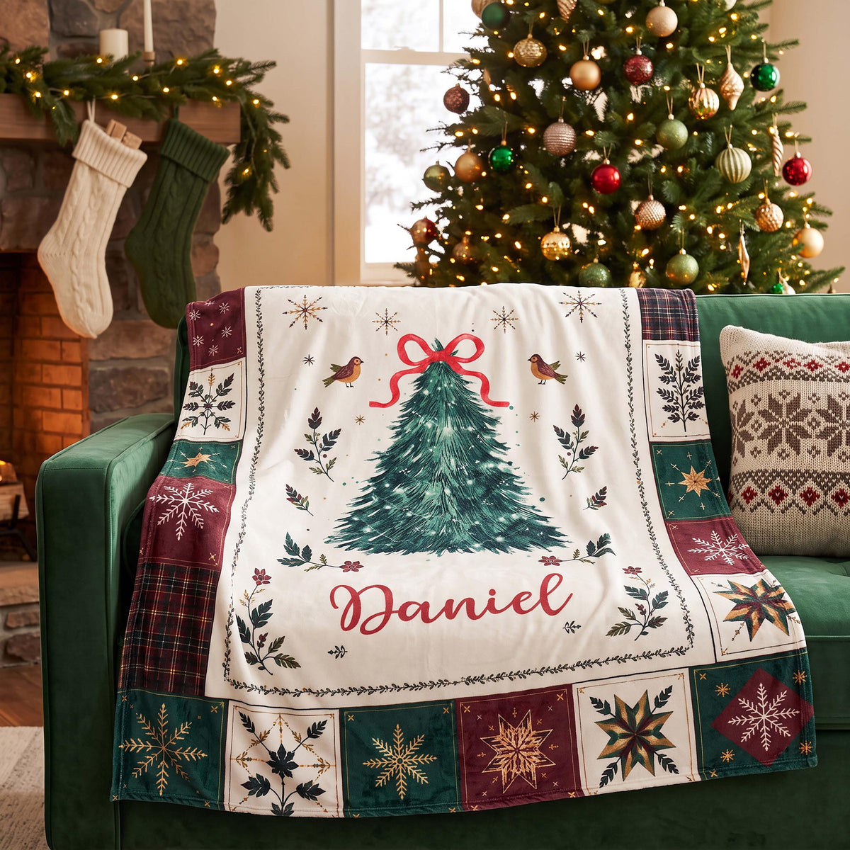 Personalized Christmas Blanket,Custom Cozy Holiday Throw Blanket, Holiday Gift