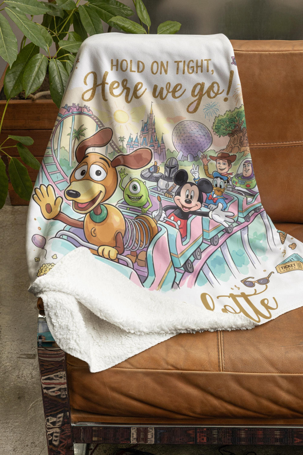 Personalized Disney Trip Blanket, Mickey and Friends Blanket, Toy Story Blanket, Custom Name Minky Flannel Throw