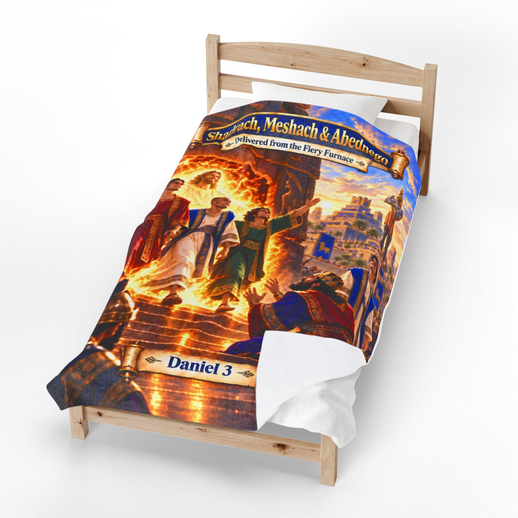 Shadrach, Meshach & Abednego Fiery Furnace Blanket | Daniel 3 Bible Story Gift