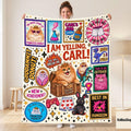 I Am Yelling Carl Blanket, Princess Donut Blanket, Dungeon Crawler Carl Bookish Throw with Colorful Quote Stamps, LitRPG Fan Gift