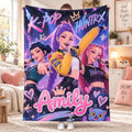 Personalized Kpop Inspired Fleece Blanket, Cute Girl Group Blanket, Custom Name Throw Blanket, Music Lover Gift, Cozy Blanket, Birthday Gift
