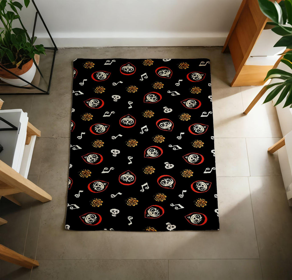 1. Coco Pattern Blanket Soft Throw, Day Of The Dead Skull Throw, Halloween Gift For Coco Fans