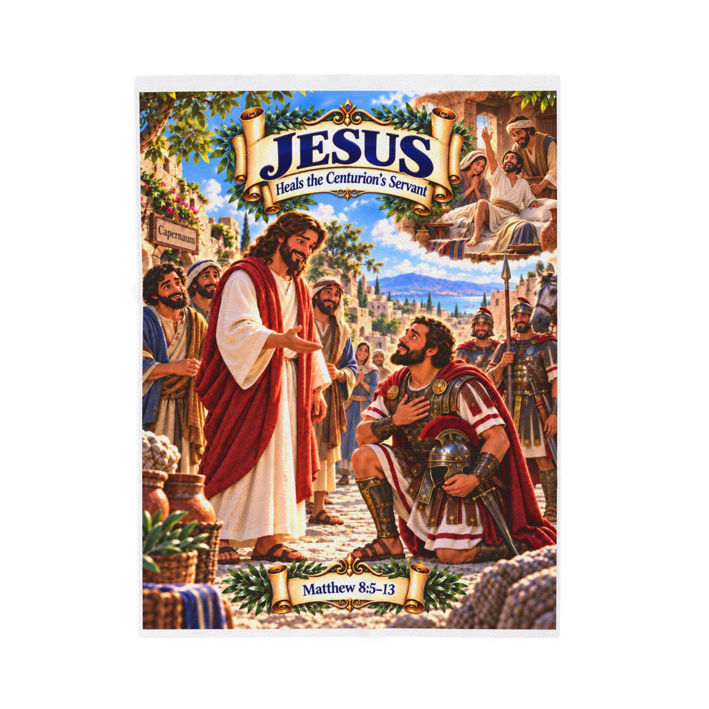 Jesus Heals the Centurion's Servant Blanket | Matthew 8 Christian Kids Gift | Bible Story Blanket