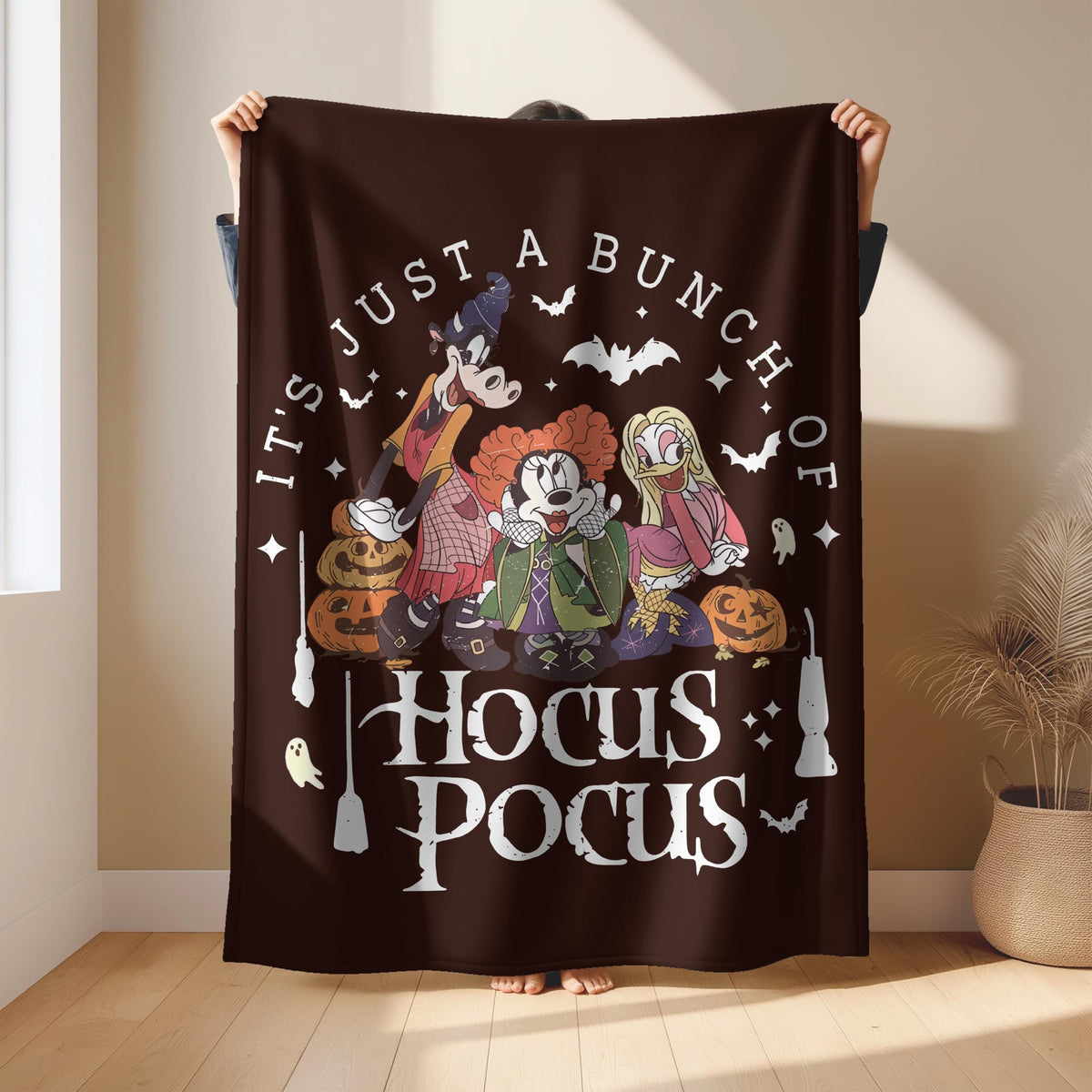 Halloween Blanket, Retro Cartoon Spooky Throw | Cozy Minky, Sherpa & Fleece | 30×40, 50×60, 60×80