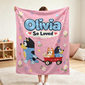 Personalized Kids Blanket Custom Name Throw Blanket Cartoon Character Fleece Blanket Cute Toddler Gift Baby Girl Room Decor