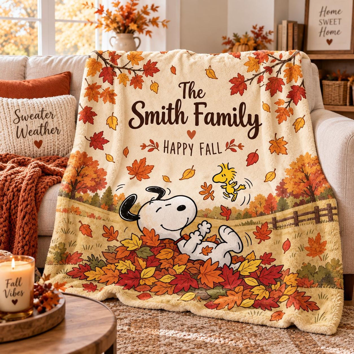 Cute Dog Micro Fleece Blanket, Fall Halloween Blanket, Autumn Cozy Blanket, Pumpkin Season Blanket, Cute Animal Blanket,Warm Home Decor Gift