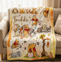 Custom Name Winnie the Pooh Blanket, Hundred Acre Wood Characters, Cozy Flannel Fleece Throw