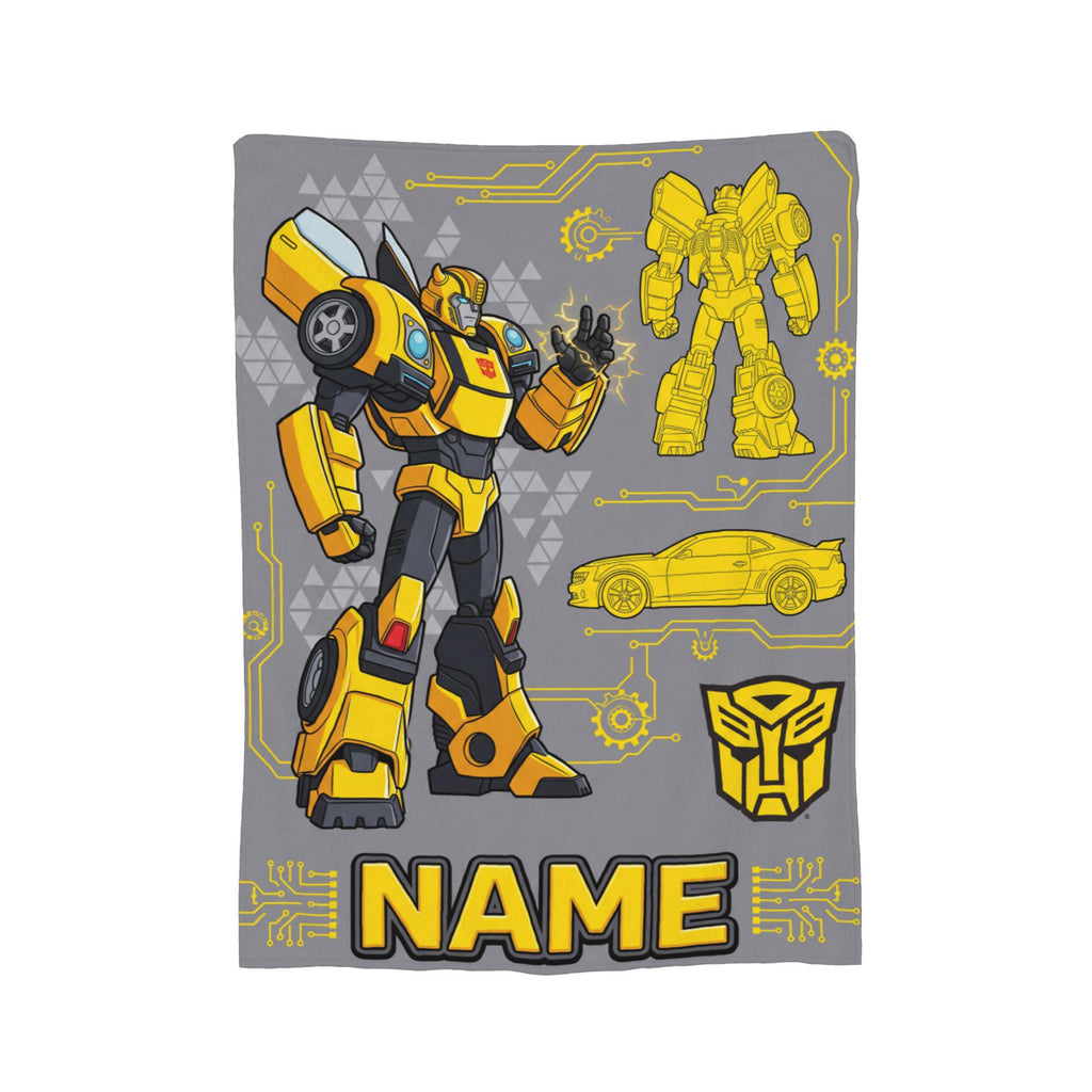 Customizable Transformers Bumblebee Blanket, Tech Mecha Boys Flannel Throw