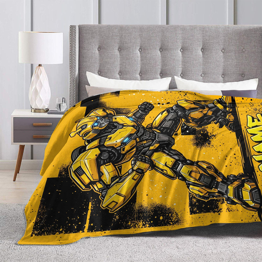 Personalized Transformers Bumblebee Blanket, Urban Graffiti Mecha Kids Throw