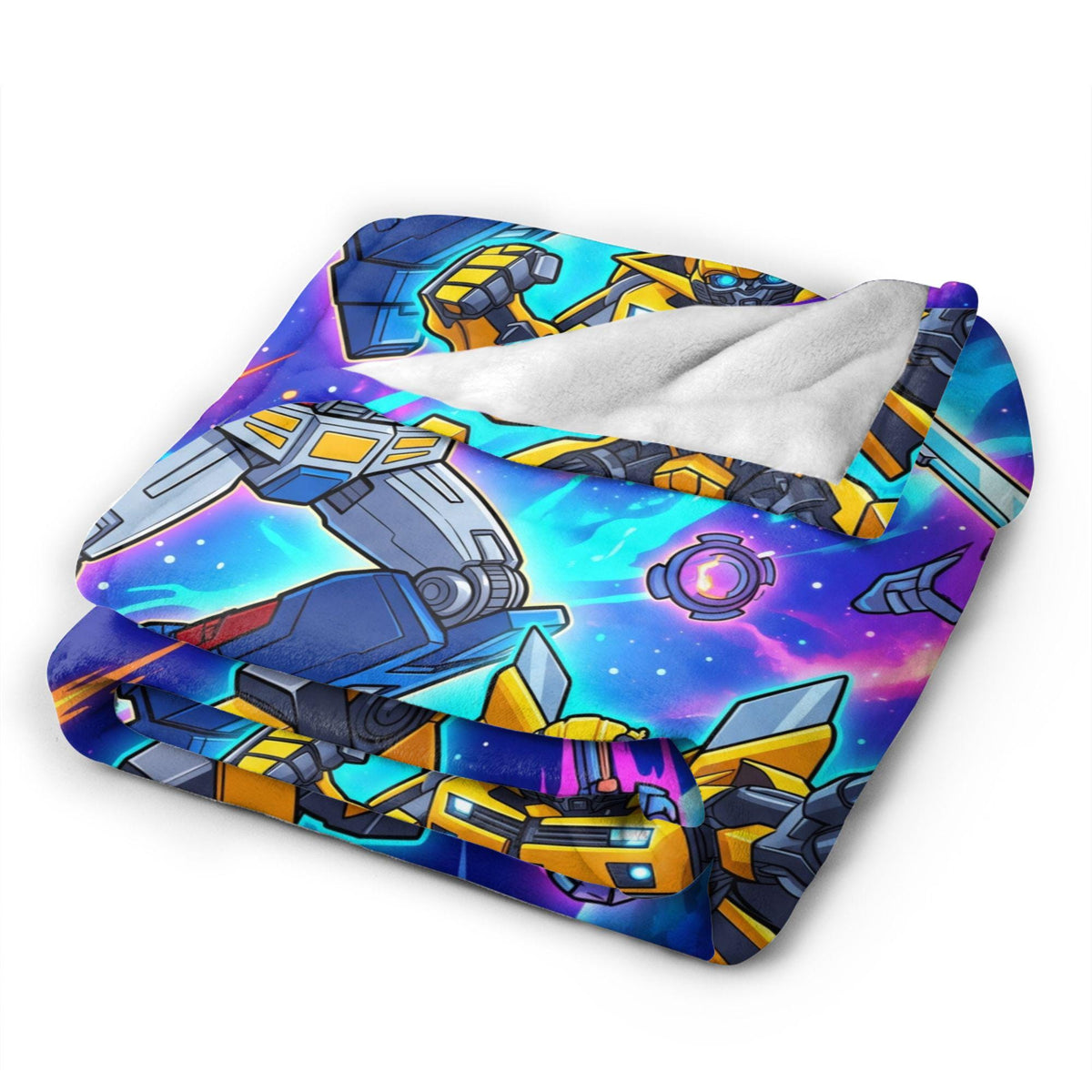 Customizable Transformers Cosmic Battle Blanket, Prime Bumblebee Kids Throw
