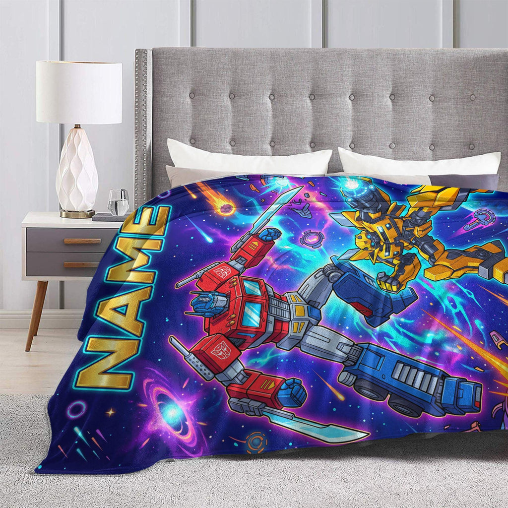 Customizable Transformers Cosmic Battle Blanket, Prime Bumblebee Kids Throw