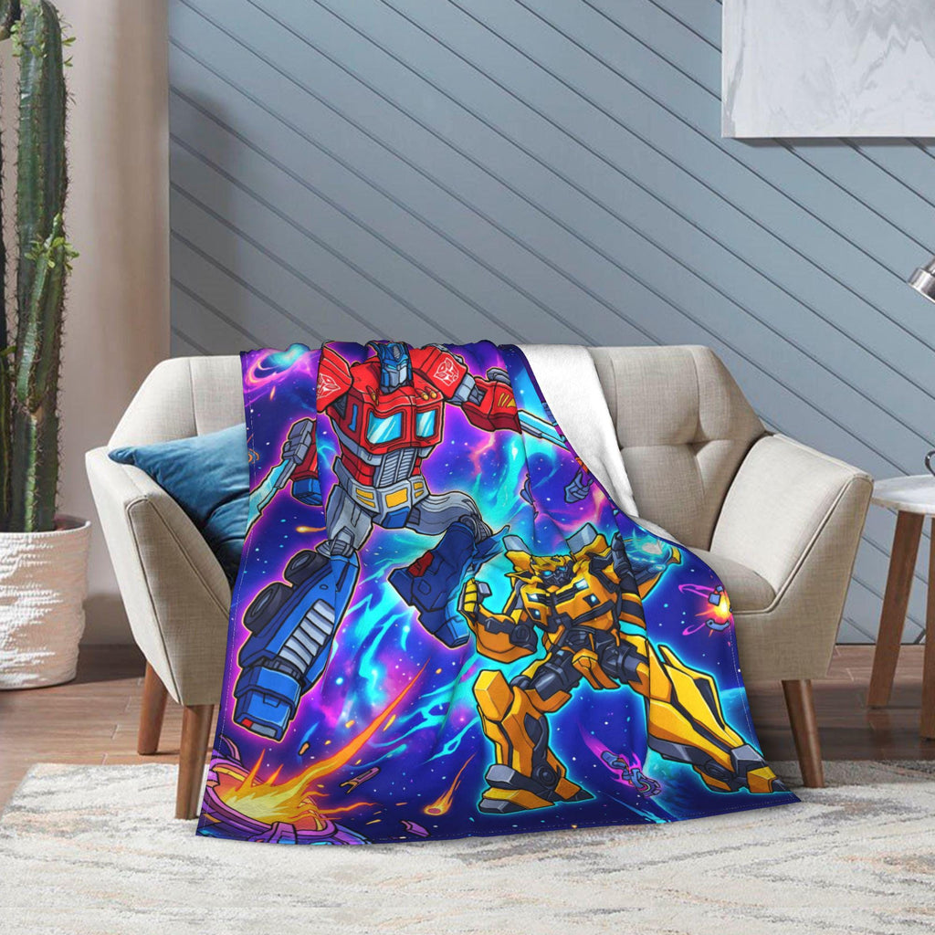 Customizable Transformers Cosmic Battle Blanket, Prime Bumblebee Kids Throw