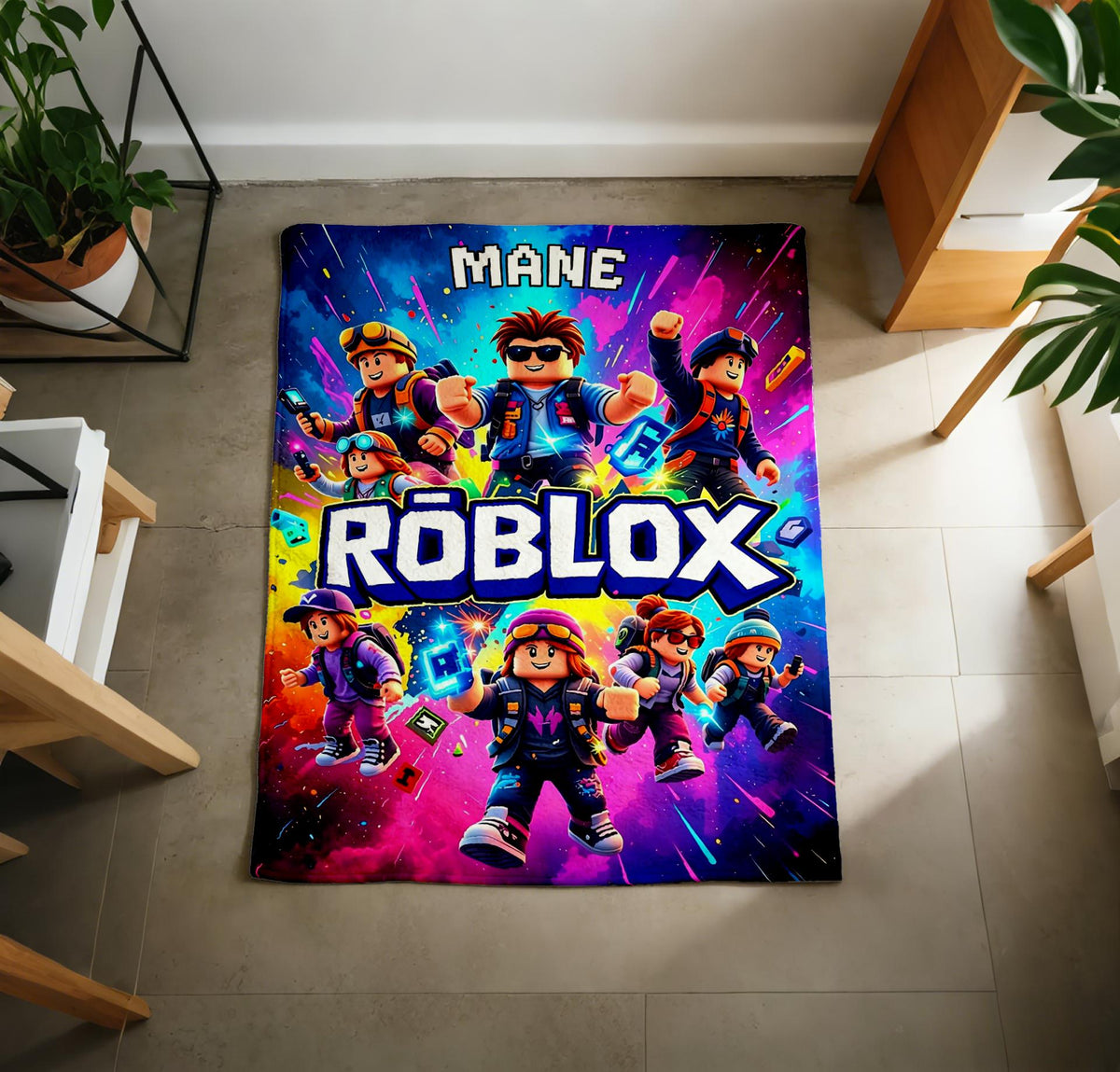 Personalized Blanket Soft Throw Roblox Crew Art, Vibrant Birthday Keepsake Gift