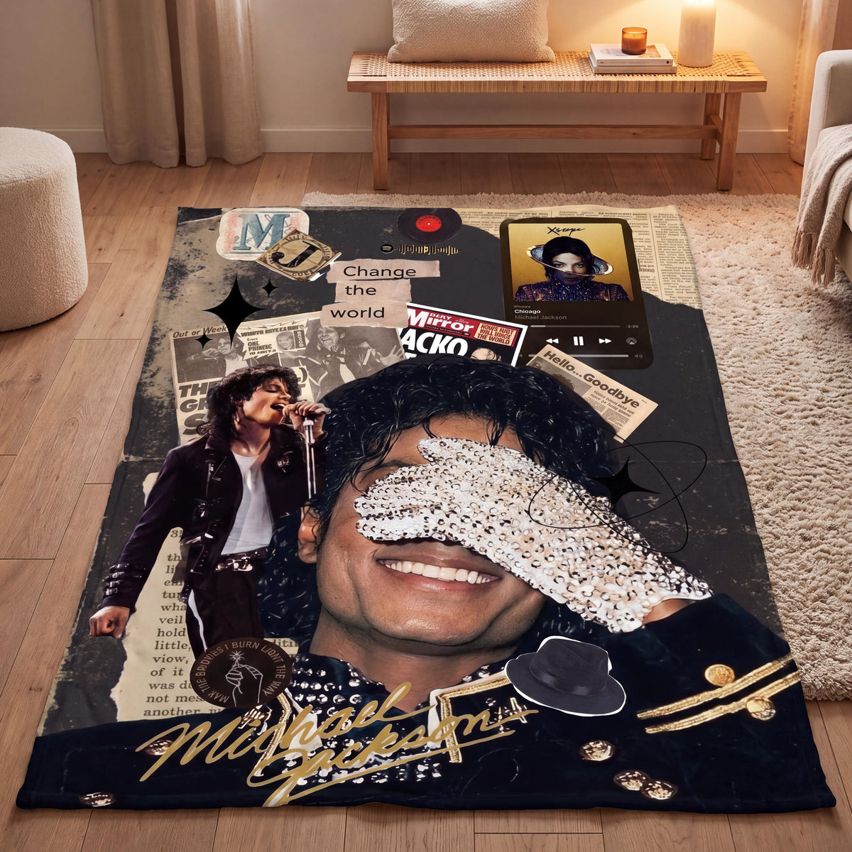 Personalized Vintage Golden Era Pop Flannel Blanket, Custom Retro Disco Soul Throw, Motown Nostalgia Bedding, Music Gift for Parents