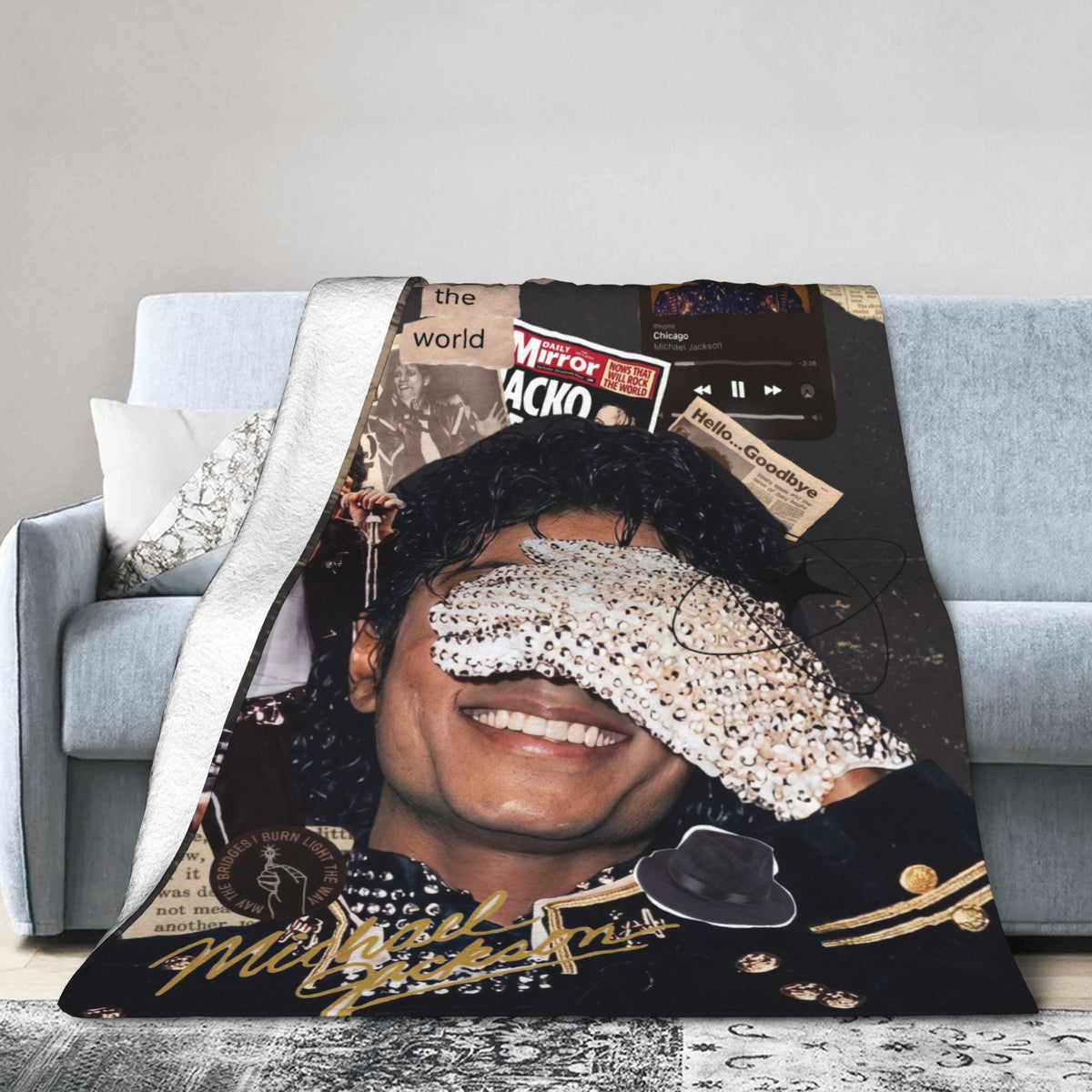 Personalized Vintage Golden Era Pop Flannel Blanket, Custom Retro Disco Soul Throw, Motown Nostalgia Bedding, Music Gift for Parents